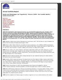 Armed Conflicts Report - Yugoslavia
