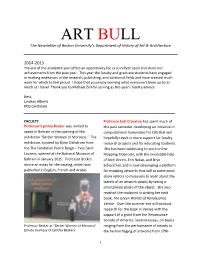 ART BULL the Newsletter of Boston University’S Department of History of Art & Architecture