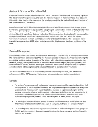Assistant Director of Carrollton Hall General Description Duties