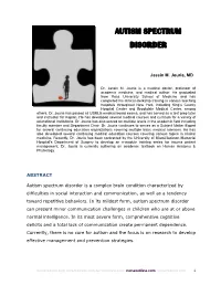 Autism Spectrum Disorder