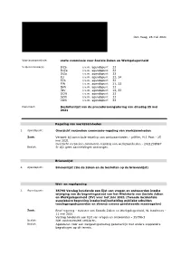 Besluitenlijst Procedurevergadering Vc