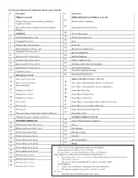 Circle Your Classes and Keep This List for Your Records # Description # Description