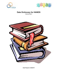 Data Dictionary for HANDS Version 12.4.1