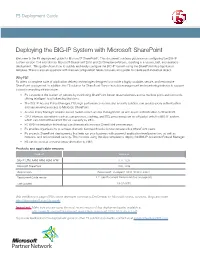 Deploying the BIG-IP System with Microsoft Sharepoint