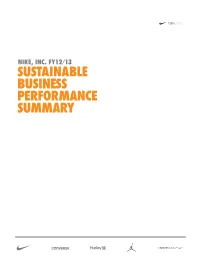 FY12/13 SUSTAINABLE BUSINESS PERFORMANCE SUMMARY TABLE of FY12/13 Sustainable Business Performance Summary CONTENTS