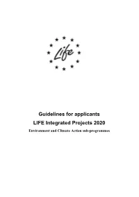 Guidelines for Applicants LIFE Integrated Projects 2020