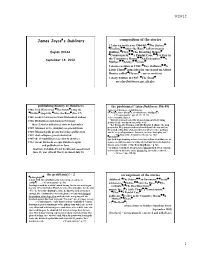 James Joyce's Dubliners Composition of the Stories