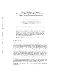 Kleene Algebras and Logic: Boolean and Rough Set Representations, 3