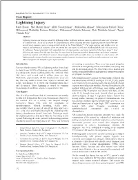 Lightning Injury Rajib Hasan1, Md