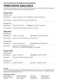 School Term Dates 2022-2023