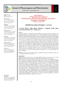 Stubble Burning in Punjab: a Review