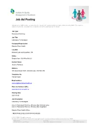Laboratory Technologist