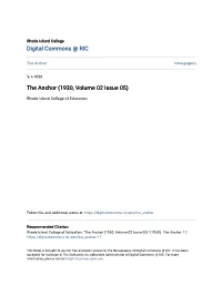 The Anchor (1930, Volume 02 Issue 05)