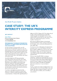 The Uk's Intercity Express Programme