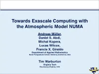 Towards Exascale Computing with the Atmospheric Model NUMA