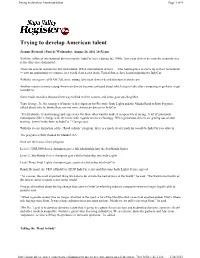 Trying to Develop American Talent Page 1 of 4