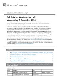 View Call Lists: Westminster Hall PDF File 0.05 MB