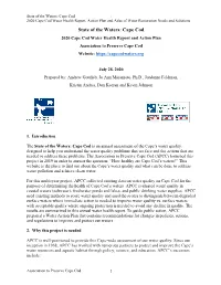 2020 Cape Cod Water Health Report and Action Plan Association to Preserve Cape Cod Website