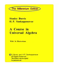 A Course in Universal Algebra
