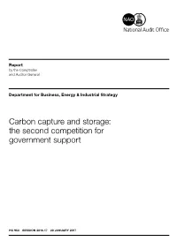 Carbon Capture and Storage the Second Competition for Government