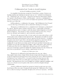 'Collaborative Law' Looks to Avoid Litigation
