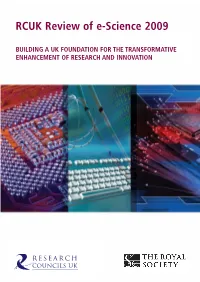 RCUK Review of E-Science 2009