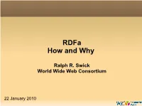 Rdfa How and Why