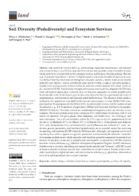 Soil Diversity (Pedodiversity) and Ecosystem Services