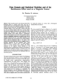 Time Domain and Statistical Modeling and of the Barkhausen Effect Used As a Magnetic Sensor