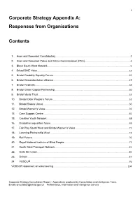 Corporate Strategy Appendix A: Responses from Organisations