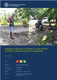Emergency Assistance in Support of Food Security Recovery of Drought-Affected Communities