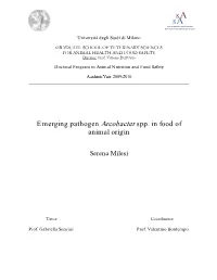 Emerging Pathogen Arcobacter Spp. in Food of Animal Origin