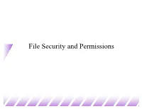 File Security and Permissions