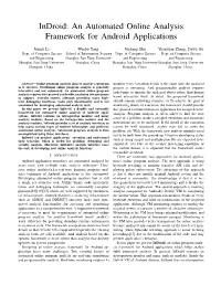 Indroid: an Automated Online Analysis Framework for Android Applications