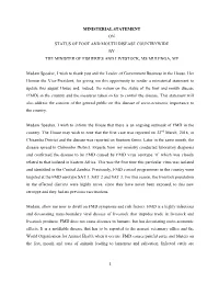 Ministerial Statement the Status of FMD Countrywide.Pdf