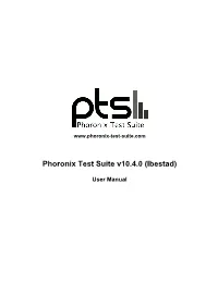 Phoronix Test Suite V10.4.0 (Ibestad)
