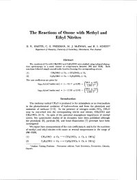 The Reactions of Ozone with Methyl and Ethyl Nitrites