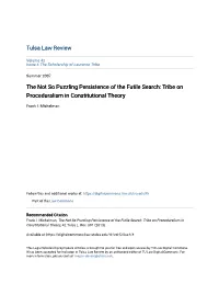 Tribe on Proceduralism in Constitutional Theory