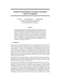 Unsupervised Structure Learning of Stochastic And-Or Grammars