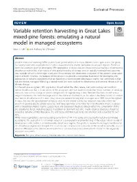 Variable Retention Harvesting in Great Lakes Mixed-Pine Forests: Emulating a Natural Model in Managed Ecosystems Brian J