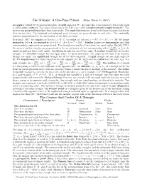 A One-Page Primer the Centers and Circles of a Triangle