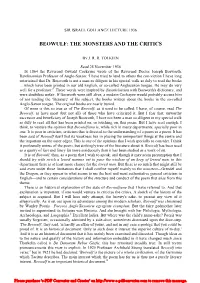 Beowulf: the Monsters and the Critics