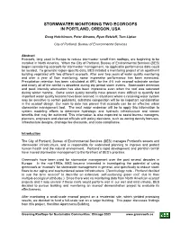 Ecoroof Stormwater Monitoring