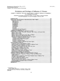 Evolution and Ecology of Influenza a Viruses ROBERT G