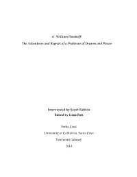 G. William Domhoff: the Adventures and Regrets of a Professor of Dreams and Power 1