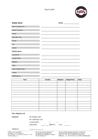 Order Form Date: ______