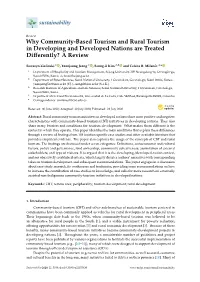 Why Community-Based Tourism and Rural Tourism in Developing and Developed Nations Are Treated Diﬀerently? a Review
