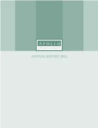 ANNUAL REPORT 2012 Contents | Letter to Shareholders Page 1 | Form 10-K Page 5 | to Our Fellow Shareholders