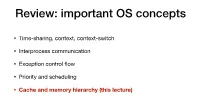 Cache & Memory Hierarchy
