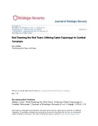 Red Teaming the Red Team: Utilizing Cyber Espionage to Combat Terrorism